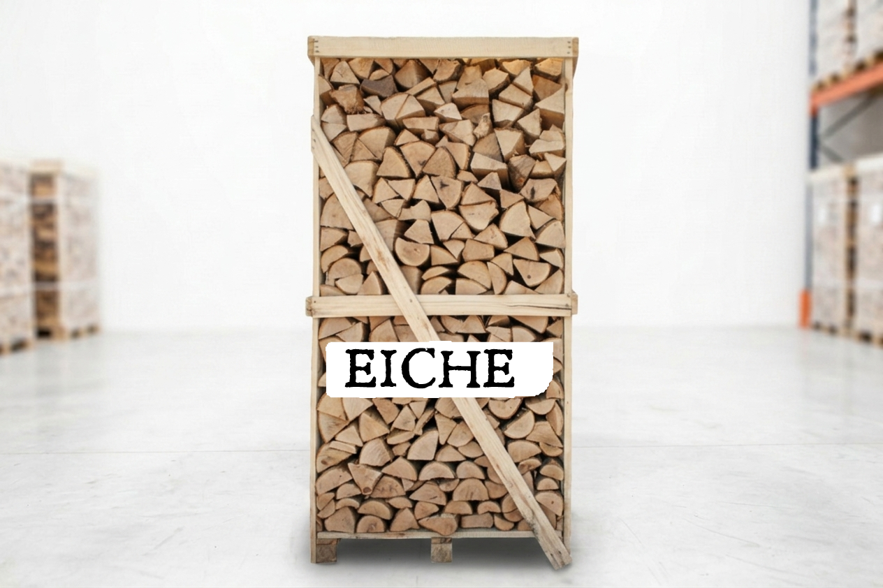 Eiche Brennholz Palette – 25 cm Holzscheite – – 1.8 RM