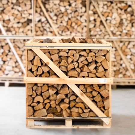 Halbe Palette aus kammergetrocknet gespalten Eiche Brennholz – 25 cm – Bild 2