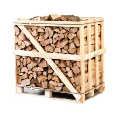 Halbe Palette aus kammergetrocknet gespalten Eiche Brennholz – 25 cm