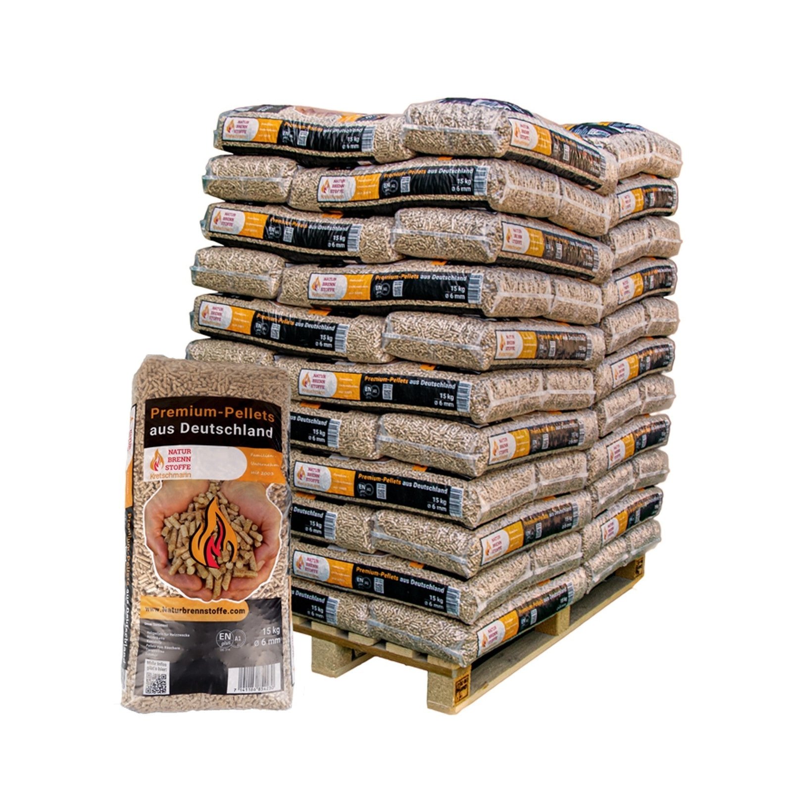 Nayourbrennstoffe Holzpellets – 960 kg Palette – ENplus A1