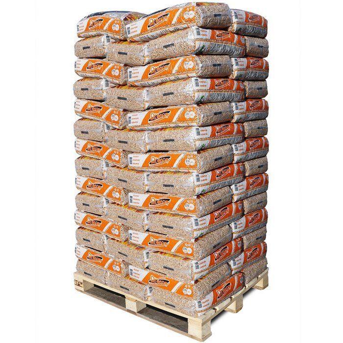 DRAGON Holzpellets – 6 mm – ENplus A1 – 65 × 15 kg Sä – 975 kg Palette