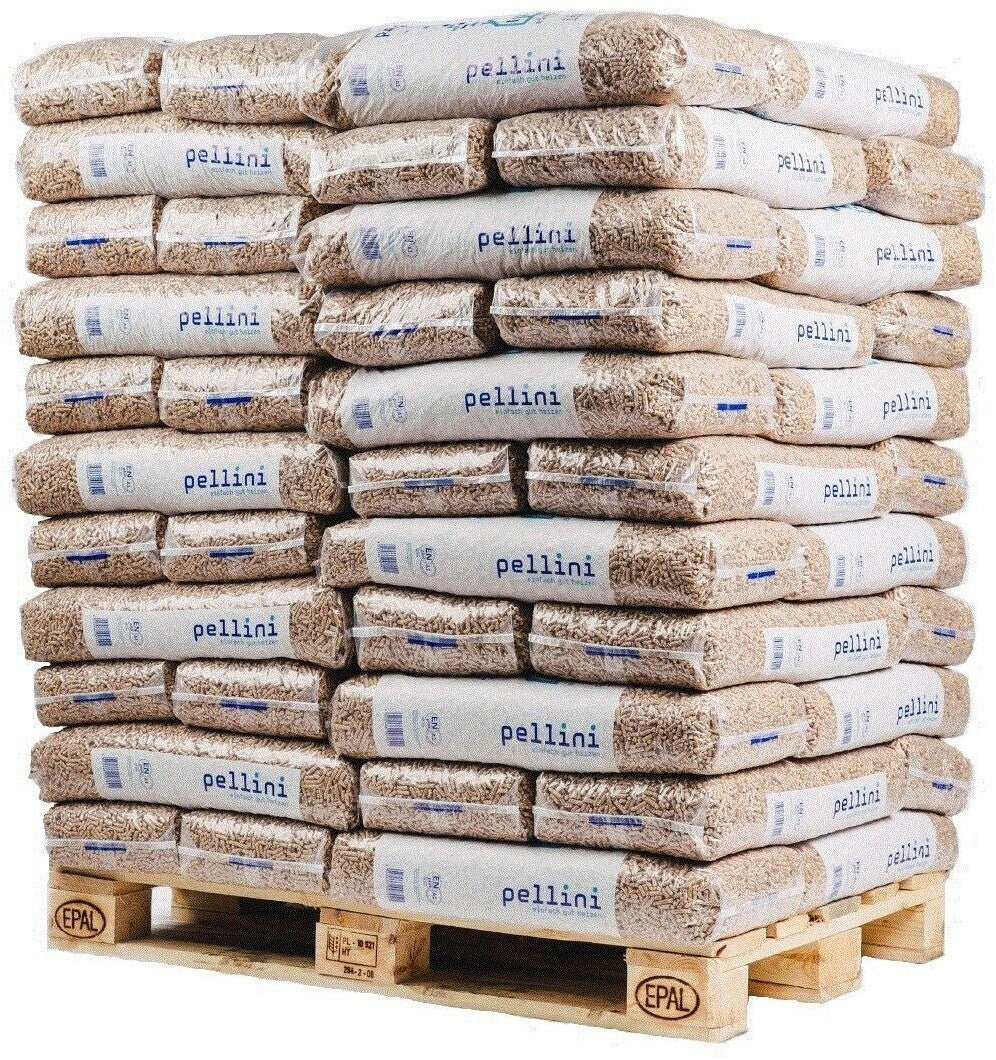 Pellini Holzpellets – Palette mit 66 × 15 kg Säcke