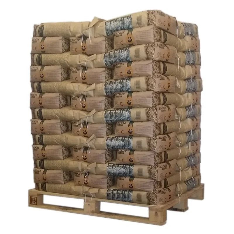 Holzpellets Badger – Palette mit 65 Säcken à 15 kg