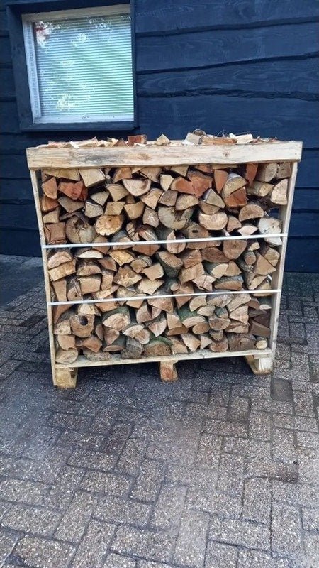 Hartholzmischung Brennholz 25 cm – 1.2 RM (4 Mini Paletten)