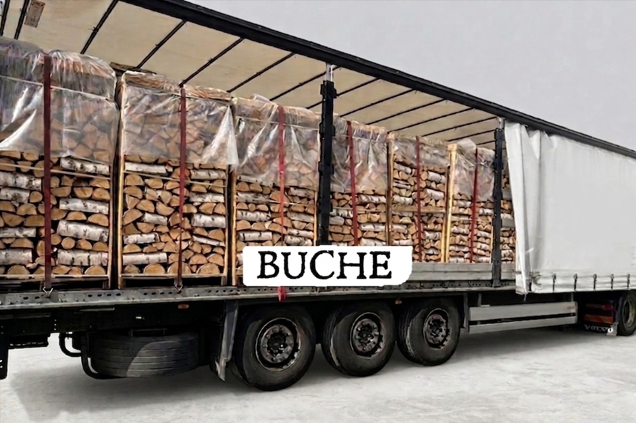 Buche Brennholz – 25 cm Holzscheite – – 1.8 RM Palette