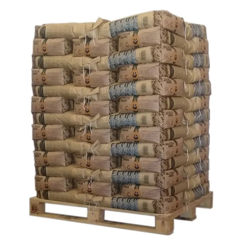 Badger Holzpellets – Palette mit 65 × 15 kg Säcke