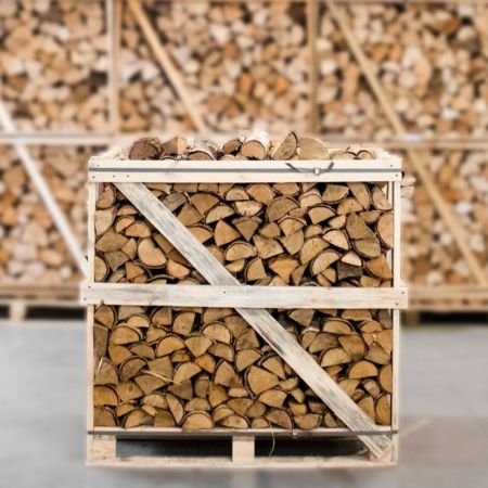 Halbe Palette aus gespalten Birke Brennholz – 25 cm Holzscheite – Bild 2