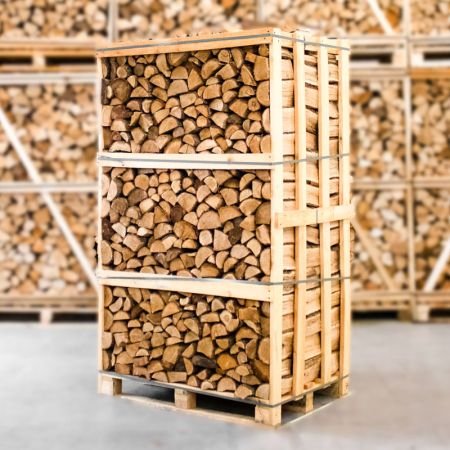Palette aus gespalten Eiche Brennholz – 25 cm Holzscheite – Bild 4
