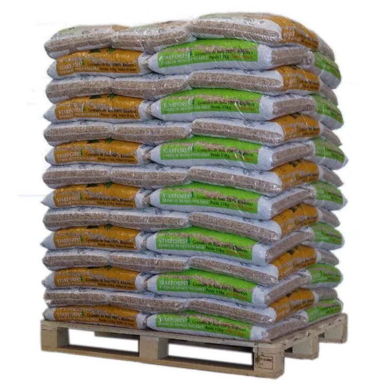Starforest Holzpellets – Palette mit 70 × 15 kg Säcke